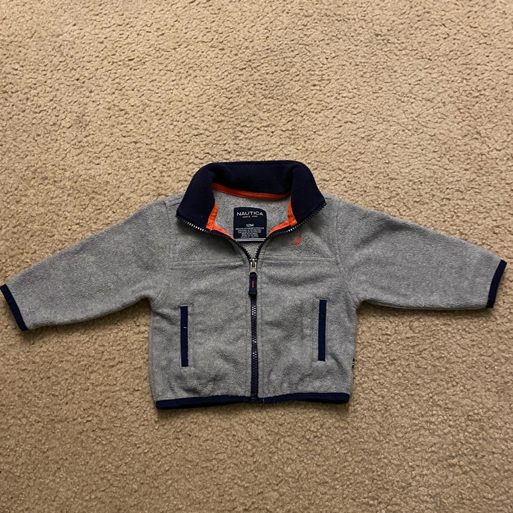 Nautica toddler baby zip up sweater size 12m
